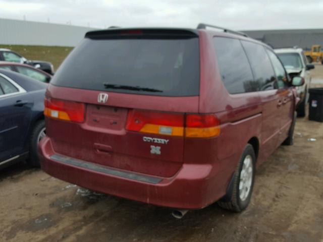 5FNRL18974B075146 - 2004 HONDA ODYSSEY EX MAROON photo 4