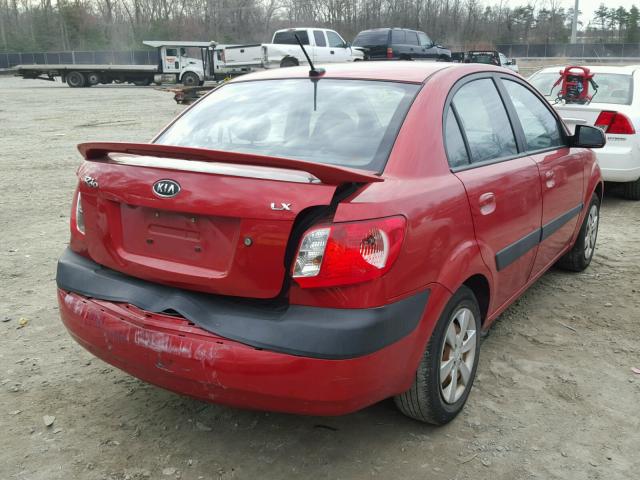 KNADE223696447333 - 2009 KIA RIO BASE RED photo 4