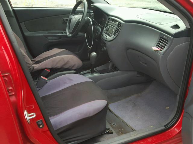 KNADE223696447333 - 2009 KIA RIO BASE RED photo 5