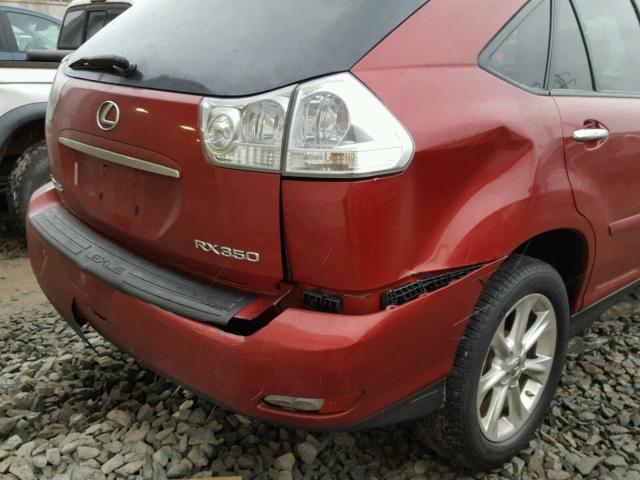 2T2HK31U49C105431 - 2009 LEXUS RX 350 RED photo 9