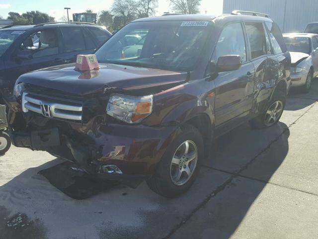 5FNYF18518B054492 - 2008 HONDA PILOT EXL BURGUNDY photo 2