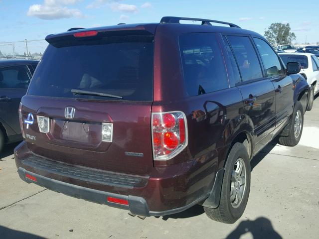 5FNYF18518B054492 - 2008 HONDA PILOT EXL BURGUNDY photo 4