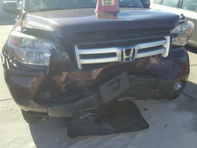 5FNYF18518B054492 - 2008 HONDA PILOT EXL BURGUNDY photo 9