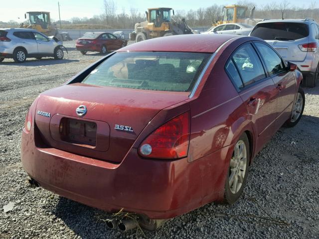 1N4BA41EX4C902351 - 2004 NISSAN MAXIMA SE RED photo 4