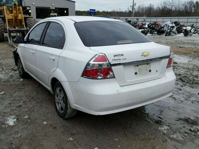 KL1TD56638B227295 - 2008 CHEVROLET AVEO BASE Beyaz fotoğraf 3