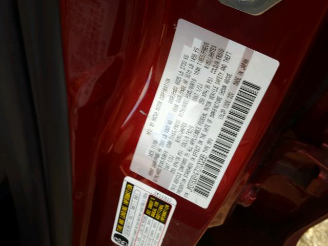 JM3TB38Y470100266 - 2007 MAZDA CX-9 RED photo 10