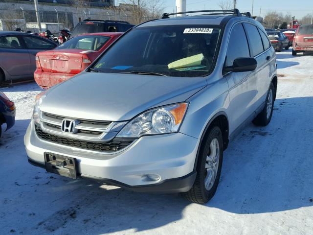 5J6RE4H55AL003535 - 2010 HONDA CR-V EX SILVER photo 2