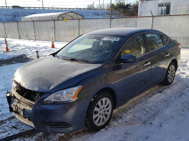 3N1AB7AP5EY229647 - 2014 NISSAN SENTRA S GREEN photo 2