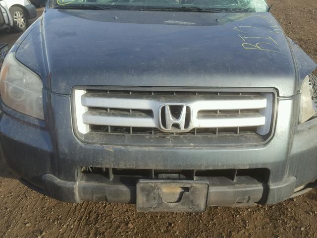 2HKYF18426H553601 - 2006 HONDA PILOT EX CHARCOAL photo 7