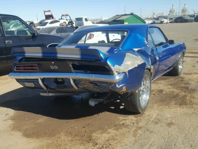 124379N610378 - 1969 CHEVROLET CAMARO BLUE photo 4