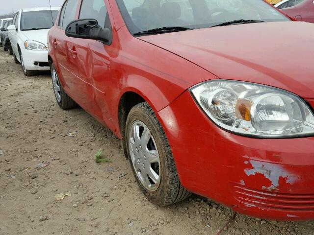 1G1AD5F5XA7186978 - 2010 CHEVROLET COBALT LT RED photo 9