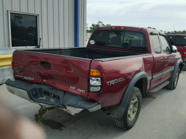 5TBBT4417YS053855 - 2000 TOYOTA TUNDRA ACC RED photo 4