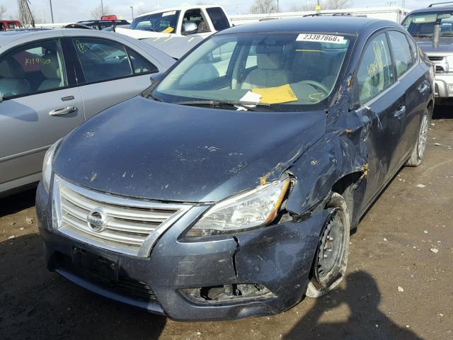 3N1AB7AP8EY239444 - 2014 NISSAN SENTRA S BLUE photo 2