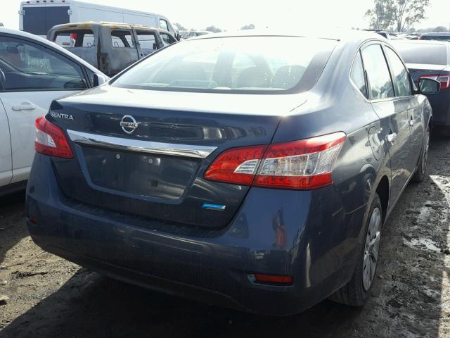 3N1AB7AP8EY239444 - 2014 NISSAN SENTRA S BLUE photo 4