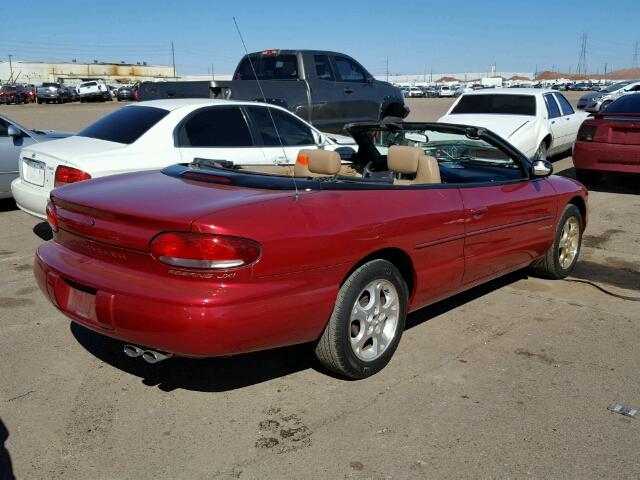 3C3EL55H2WT209121 - 1998 CHRYSLER SEBRING JX RED photo 4