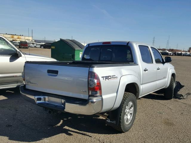 5TFLU4EN3DX071817 - 2013 TOYOTA TACOMA DOU SILVER photo 4