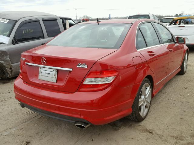 WDDGF5EBXAR091642 - 2010 MERCEDES-BENZ C 300 RED photo 4