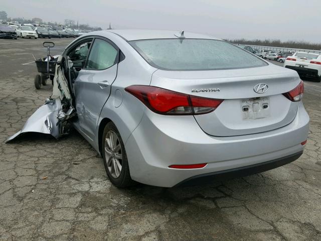 5NPDH4AE8EH502521 - 2014 HYUNDAI ELANTRA SE SILVER photo 3