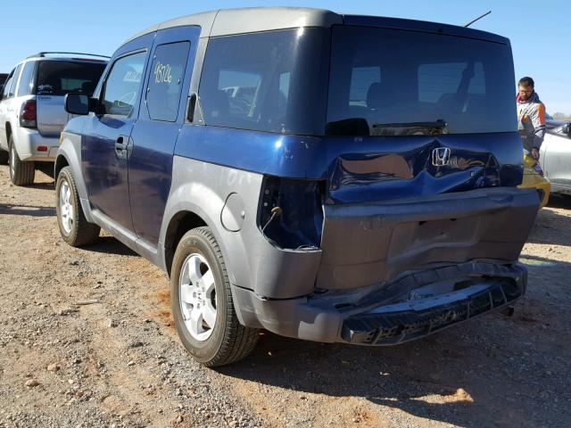 5J6YH18503L008629 - 2003 HONDA ELEMENT EX BLUE photo 3