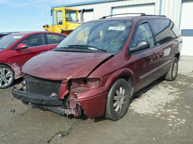 2A8GP54L27R148414 - 2007 CHRYSLER TOWN & COU BURGUNDY photo 2