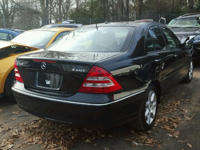 WDBRF92H97F890372 - 2007 MERCEDES-BENZ C 280 4MAT BLACK photo 4