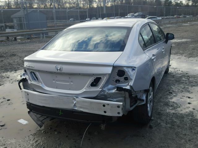 19XFB2F54DE255556 - 2013 HONDA CIVIC LX SILVER photo 4