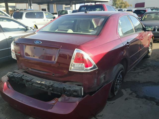 3FAHP06Z17R218016 - 2007 FORD FUSION S MAROON photo 4