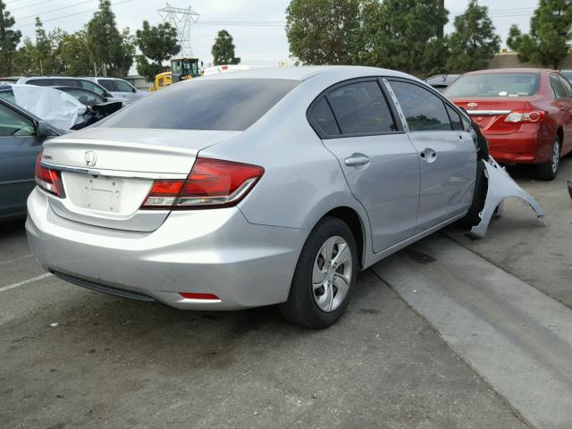 19XFB2F55DE225367 - 2013 HONDA CIVIC LX SILVER photo 4