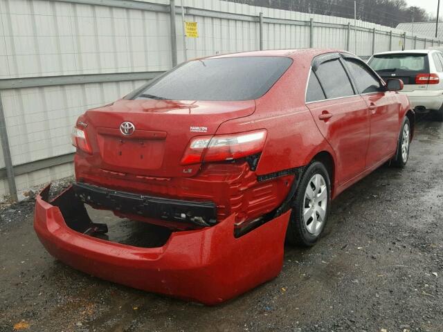 4T1BE46K68U241832 - 2008 TOYOTA CAMRY CE RED photo 4