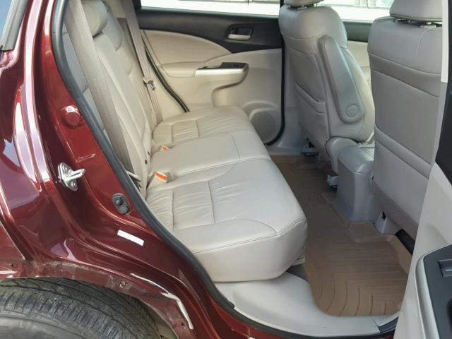 5J6RM4H72DL014078 - 2013 HONDA CR-V EXL BURGUNDY photo 6