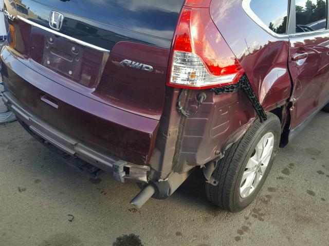 5J6RM4H72DL014078 - 2013 HONDA CR-V EXL BURGUNDY photo 9