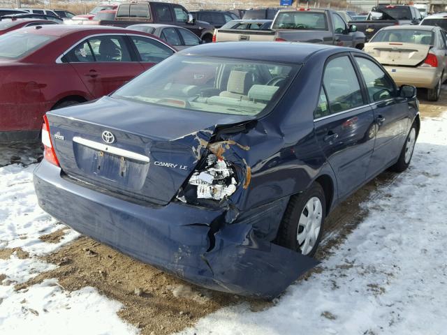 4T1BE32K93U663943 - 2003 TOYOTA CAMRY LE BLUE photo 4