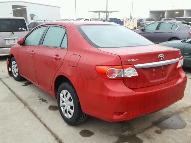 2T1BU4EE2BC565108 - 2011 TOYOTA COROLLA BA RED photo 3