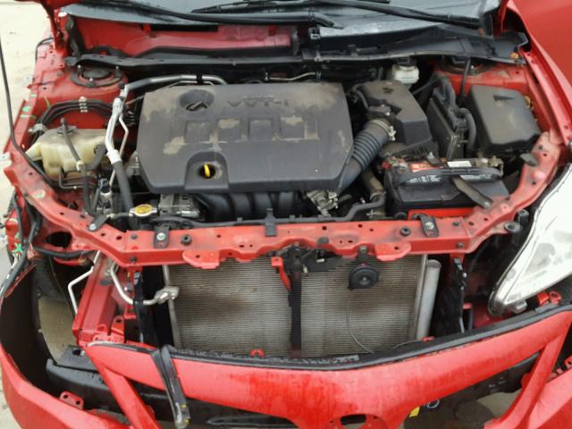 2T1BU4EE2BC565108 - 2011 TOYOTA COROLLA BA RED photo 7