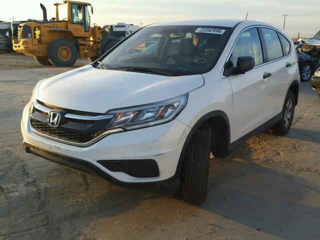 5J6RM3H34FL007496 - 2015 HONDA CR-V LX WHITE photo 2