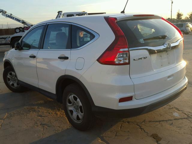 5J6RM3H34FL007496 - 2015 HONDA CR-V LX WHITE photo 3