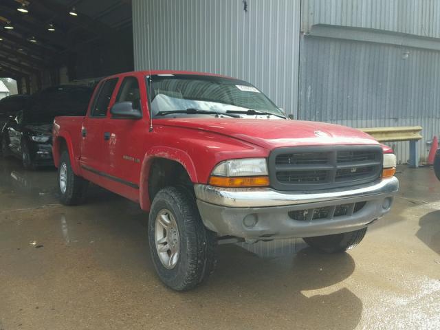 1B7HG48N02S713350 - 2002 DODGE DAKOTA QUA RED photo 1