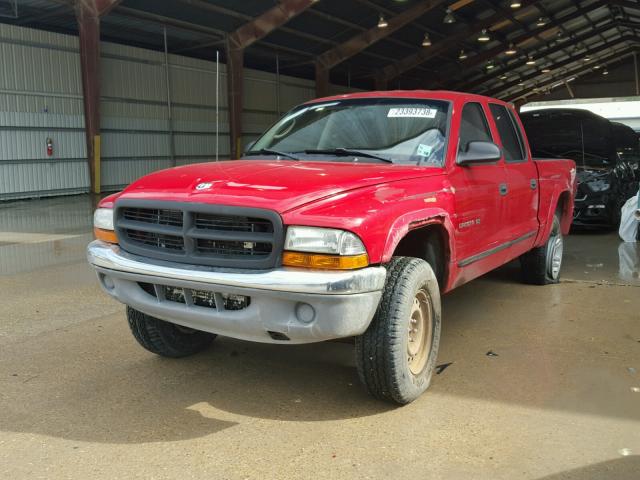 1B7HG48N02S713350 - 2002 DODGE DAKOTA QUA RED photo 2