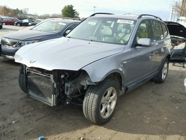 WBXPC93428WE78802 - 2008 BMW X3 3.0SI SILVER photo 2