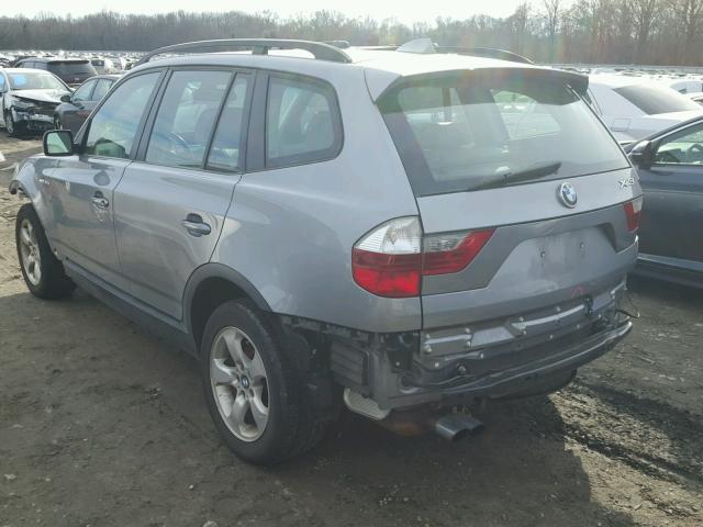 WBXPC93428WE78802 - 2008 BMW X3 3.0SI SILVER photo 3