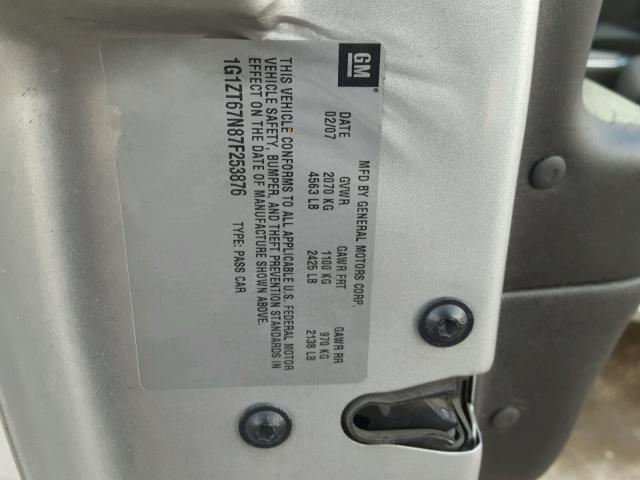 1G1ZT67N87F253876 - 2007 CHEVROLET MALIBU MAX 银色 照片 10