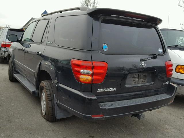 5TDZT38A71S050728 - 2001 TOYOTA SEQUOIA LI BLACK photo 3