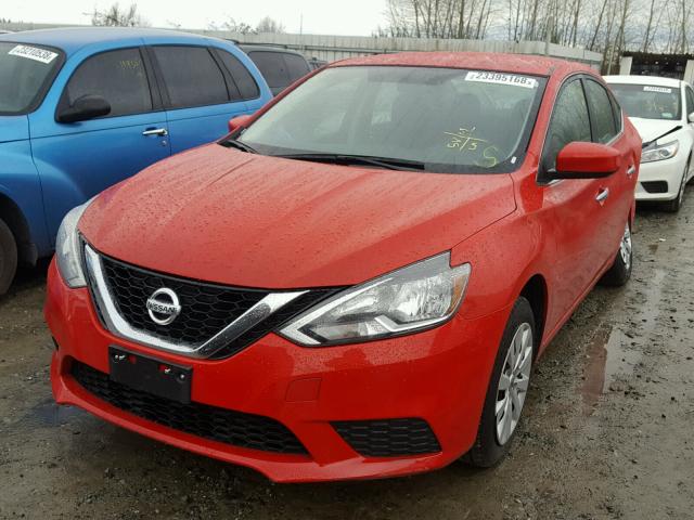 3N1AB7AP0HY358559 - 2017 NISSAN SENTRA S RED photo 2