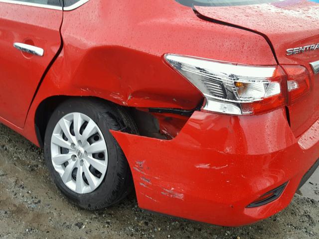 3N1AB7AP0HY358559 - 2017 NISSAN SENTRA S RED photo 9