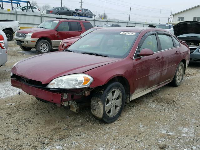 2G1WB5EK9A1149601 - 2010 CHEVROLET IMPALA LT RED photo 2