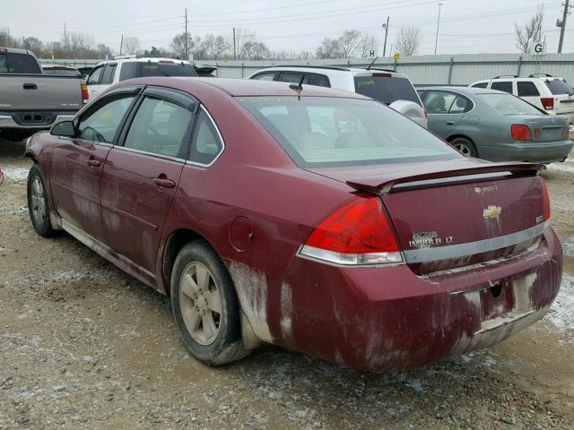 2G1WB5EK9A1149601 - 2010 CHEVROLET IMPALA LT RED photo 3