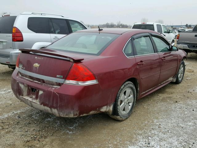 2G1WB5EK9A1149601 - 2010 CHEVROLET IMPALA LT RED photo 4