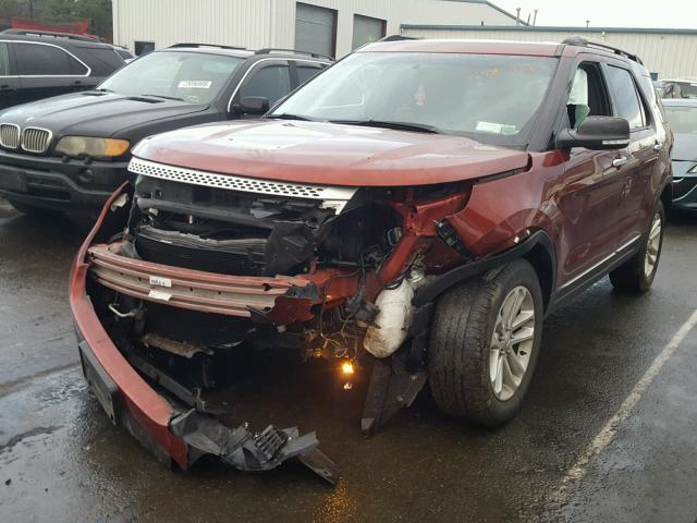 1FM5K8D89EGB47619 - 2014 FORD EXPLORER X MAROON photo 2