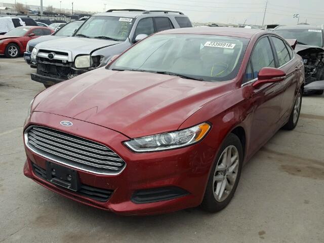 3FA6P0HD0GR105800 - 2016 FORD FUSION SE RED photo 2