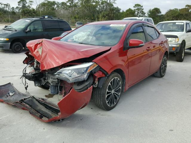 2T1BURHE1EC157356 - 2014 TOYOTA COROLLA L RED photo 2